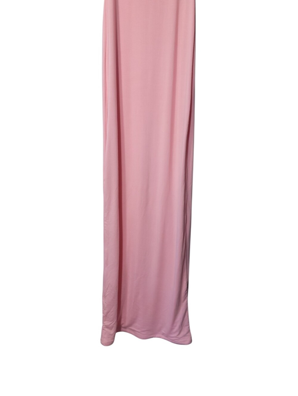 Naked Wardrobe Bodycon Maxi Sculpt Mock Neck Dress Pastel Pink Soft Girl Party - Picture 6 of 12